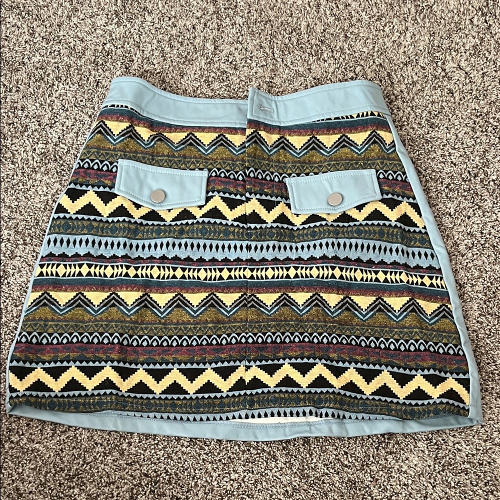 Cider Geometric Patterned Mini Skirt